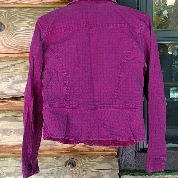 Fuchsia/wine colored blazer. Christopher & Banks - Picture 2 of 6